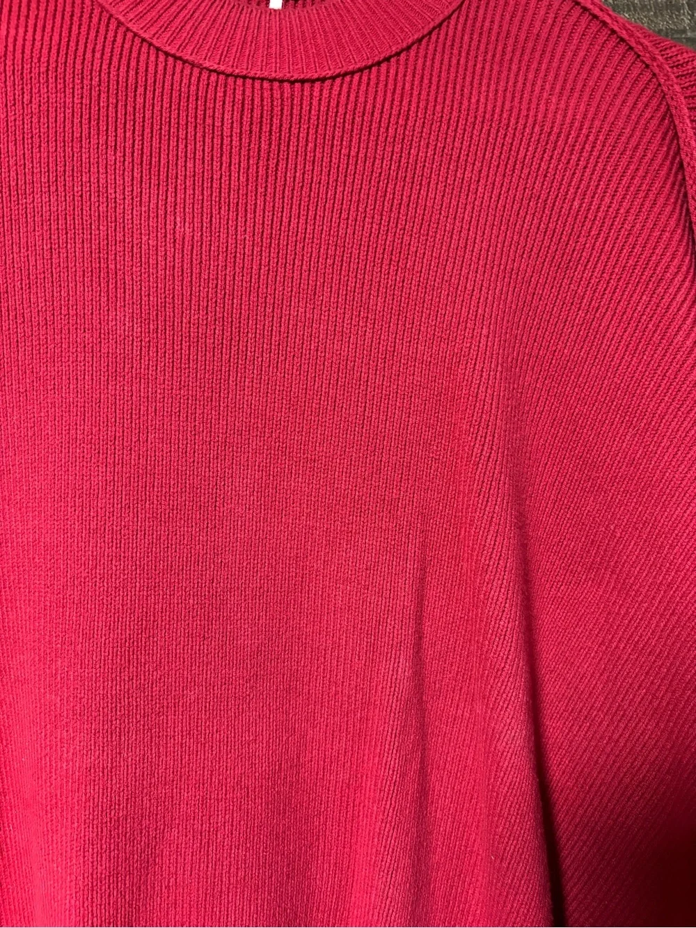 Free People Burgandy Crew Neck Oversized Sweater Small